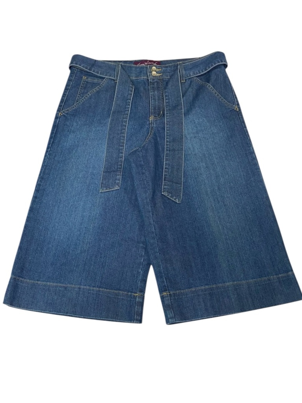 Gloria Vanderbilt 34x17 Culottes Belted Mid Rise Denim Women’s 12